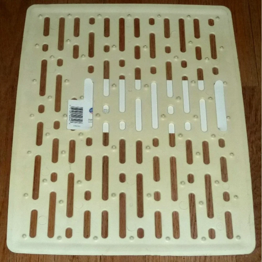 Rubbermaid Microban Sink Mat Lg BISQUE 12.8x 15.9x .36 Glass Protector